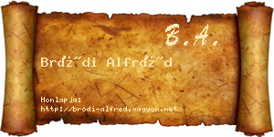 Bródi Alfréd névjegykártya